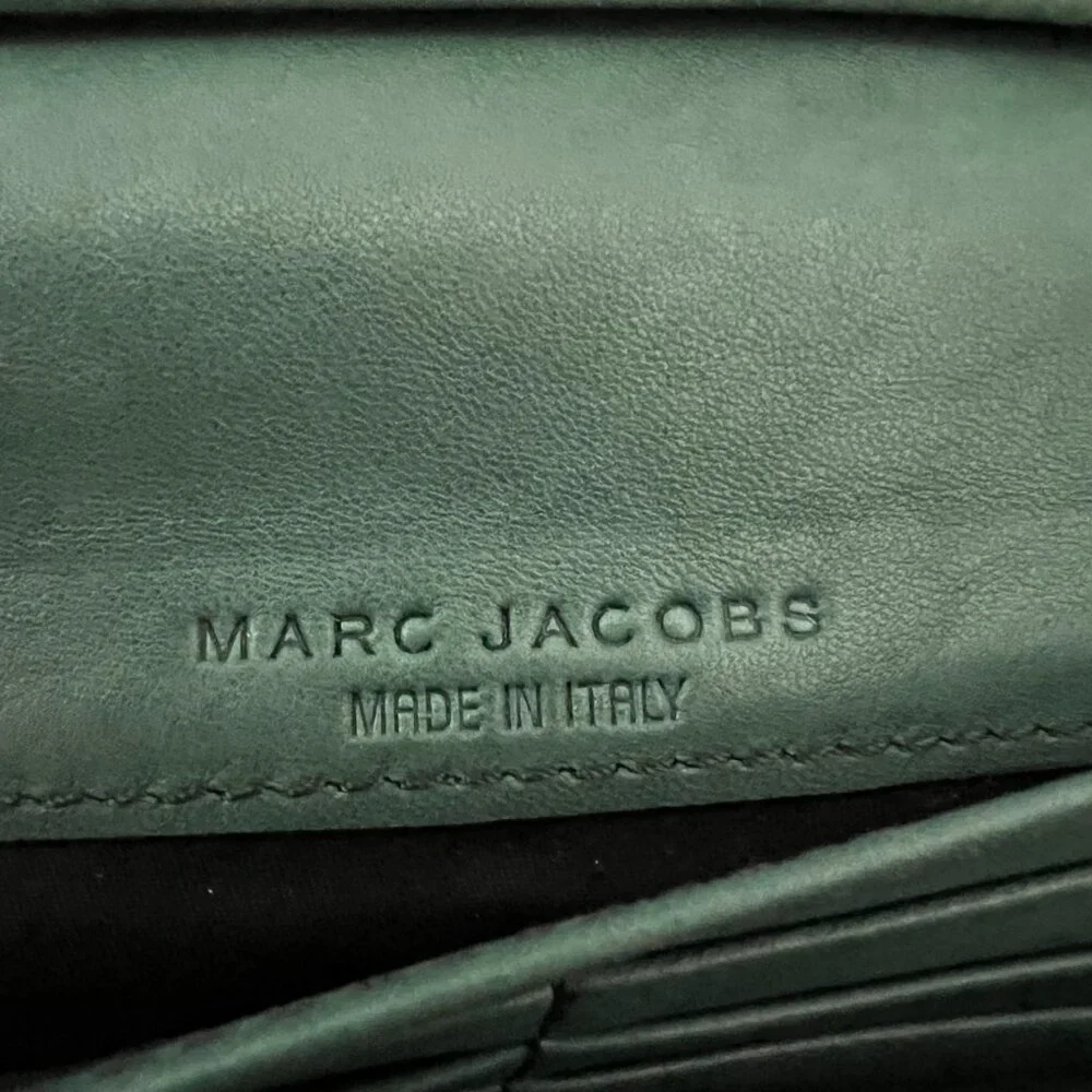 MARC JACOBS Green/Black Polka Dot Wallet Lambskin RARE Runway 2011 - Picture 5 of 7